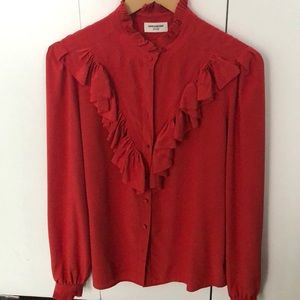 Zadig et Voltaire Red Silk Blouse size small